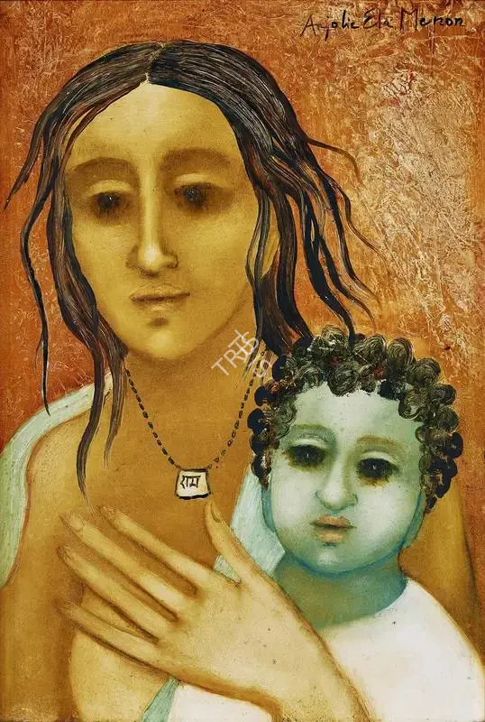 Menon, Anjolie Ela (Artist). Untitled (Mother & Child), n.d. | Painting