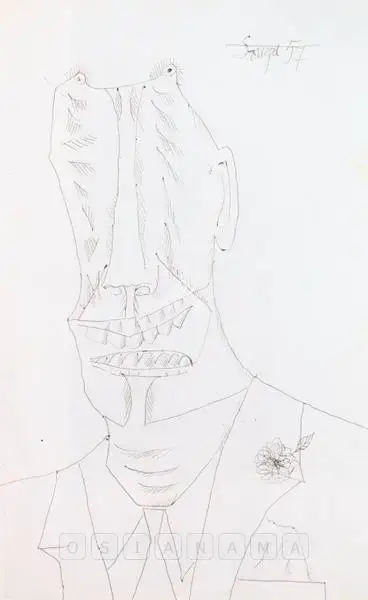 Souza, F.N. (Artist). Portrait Of A Man In A Suit, 1957 | Drawing