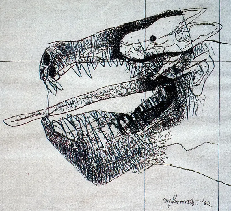 Pyne, Ganesh (Artist). The Beast, 1982 | Drawing