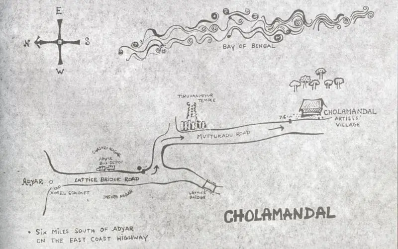 Unknown (Artist). The Cholamandal Coast. n.d. | Artrends, July 1976 - July 1977 | Drawing | FineArts | 00551536