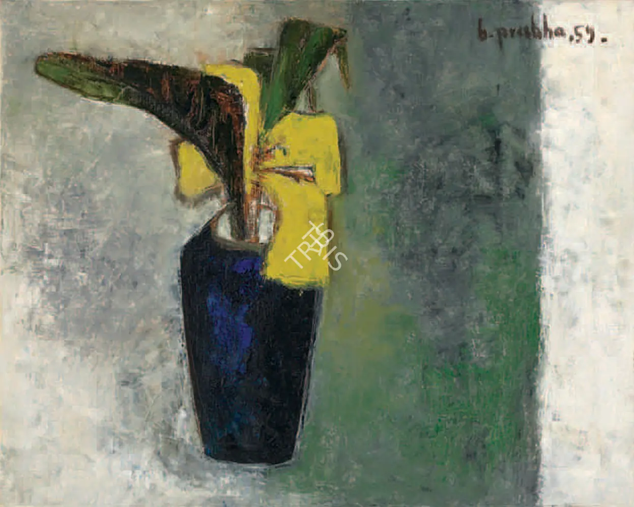 Prabha, B. (Artist). Untitled (Still Life). Oil on canvas, 1959 | Painting | FineArts | 00645529