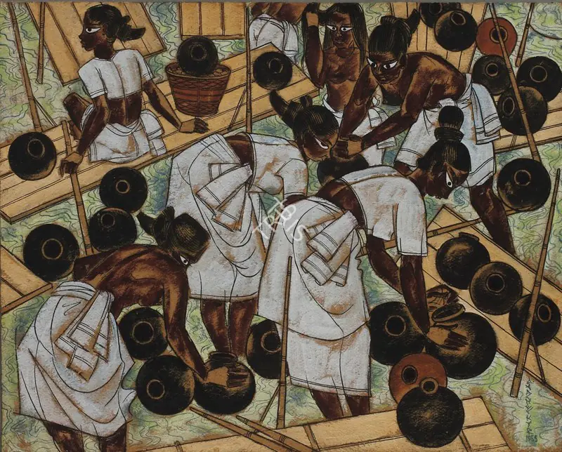 Almelkar, A.A. (Artist). Sorting the Fish, 1955 | Painting