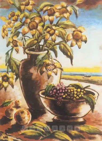 Ara, K.H. (Artist). Still Life with Flower, n.d. | Painting
