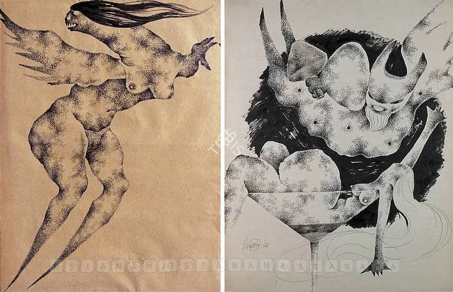 Dasgupta, Dharmanarayan (Artist). Untitled. Pen and ink on paper, 1966 | Drawing  | 00877575