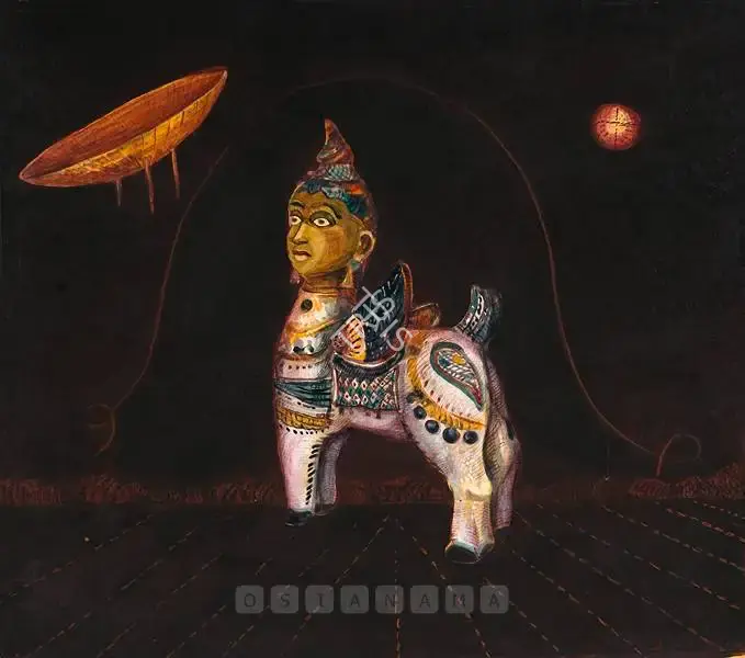 Basak, Aditya (Artist). Untitled. Mixed media on paperboard, 2000 | Painting | FineArts | 00576423