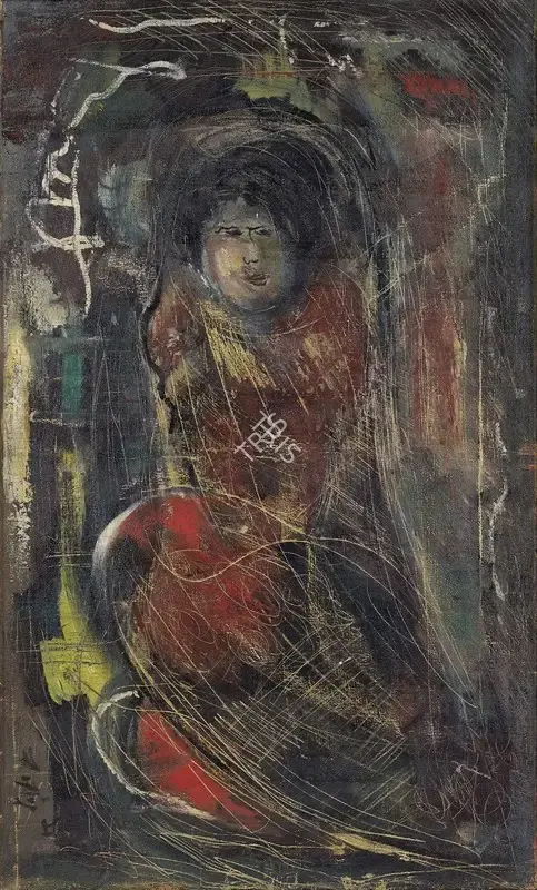 Mookherjea, Sailoz (Artist). Dreaming Girl, c.1940 | Painting