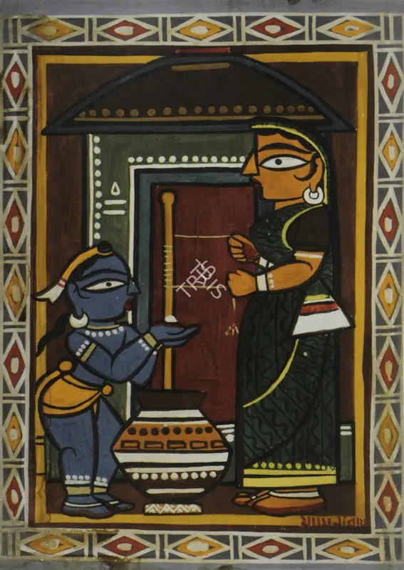 Roy, Jamini (Artist). Krishna and Yashoda, n.d. | Painting