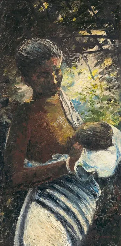 Bhattacharjee, Bikash (Artist). Untitled. Oil on board, 1960 | Painting | FineArts | 00645731