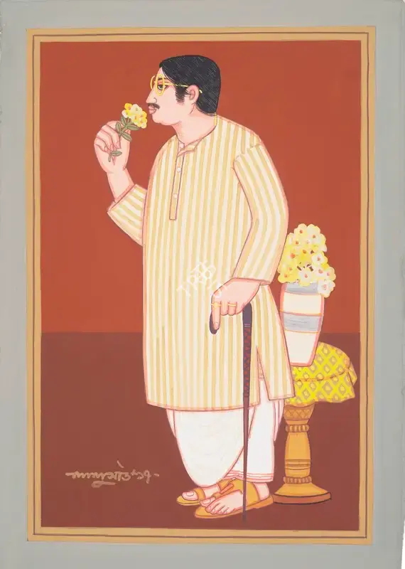 Shaw, Lalu Prasad (Artist). Untitled (Babu). Tempera on card, 2017 | Painting | FineArts | 00352930