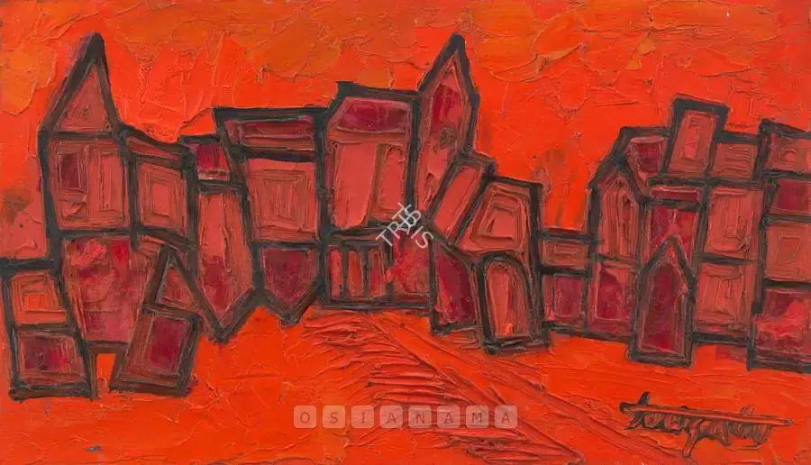 Souza, F.N. (Artist). Red Landscape, 1960 | Painting