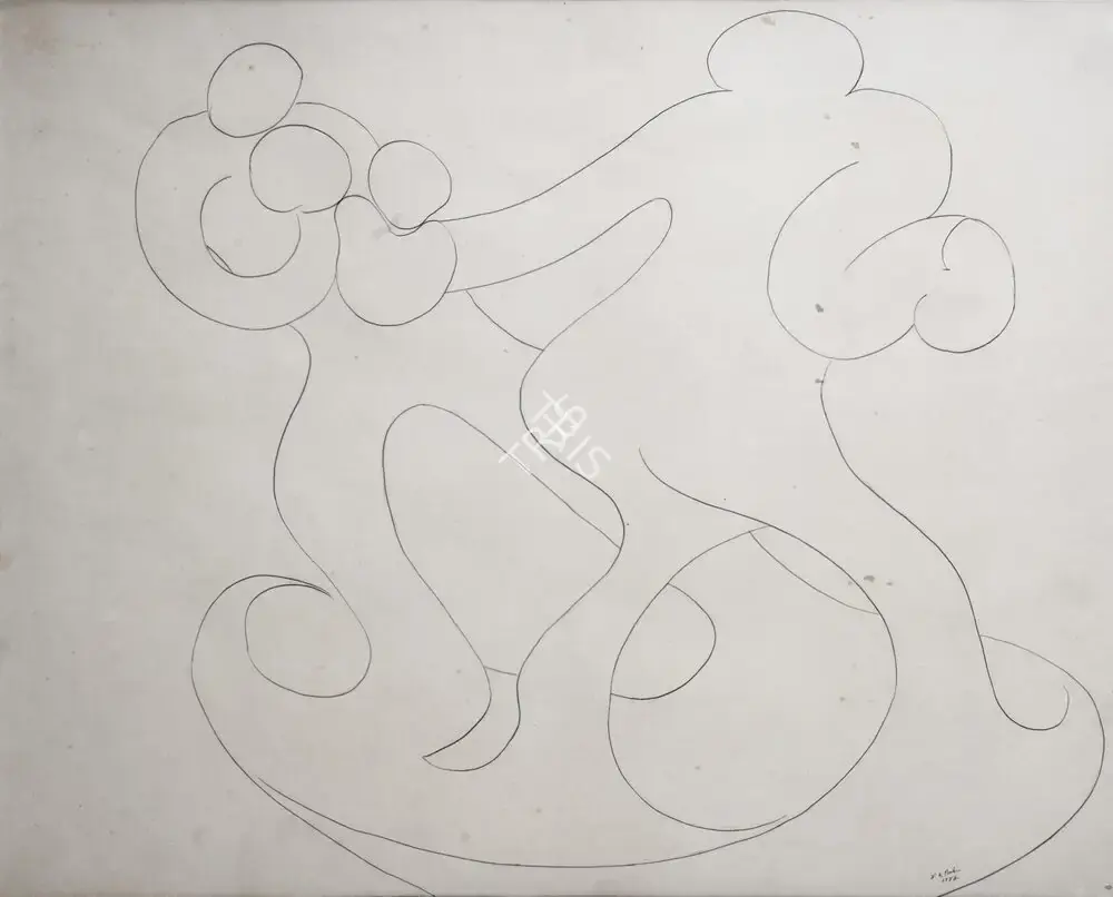 Bakre, S.K. (Artist). Untitled. Pencil on paper, 1982 | Drawing | FineArts | 00362353