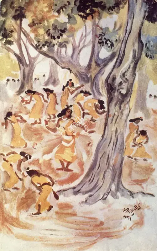 Bose, Nandalal (Artist). Spring Festival. 14 March 1949 | Marg, March 1983 | Painting | FineArts | 00674992