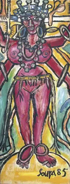 Souza, F.N. (Artist). Standing Goddess, 1985 | Painting