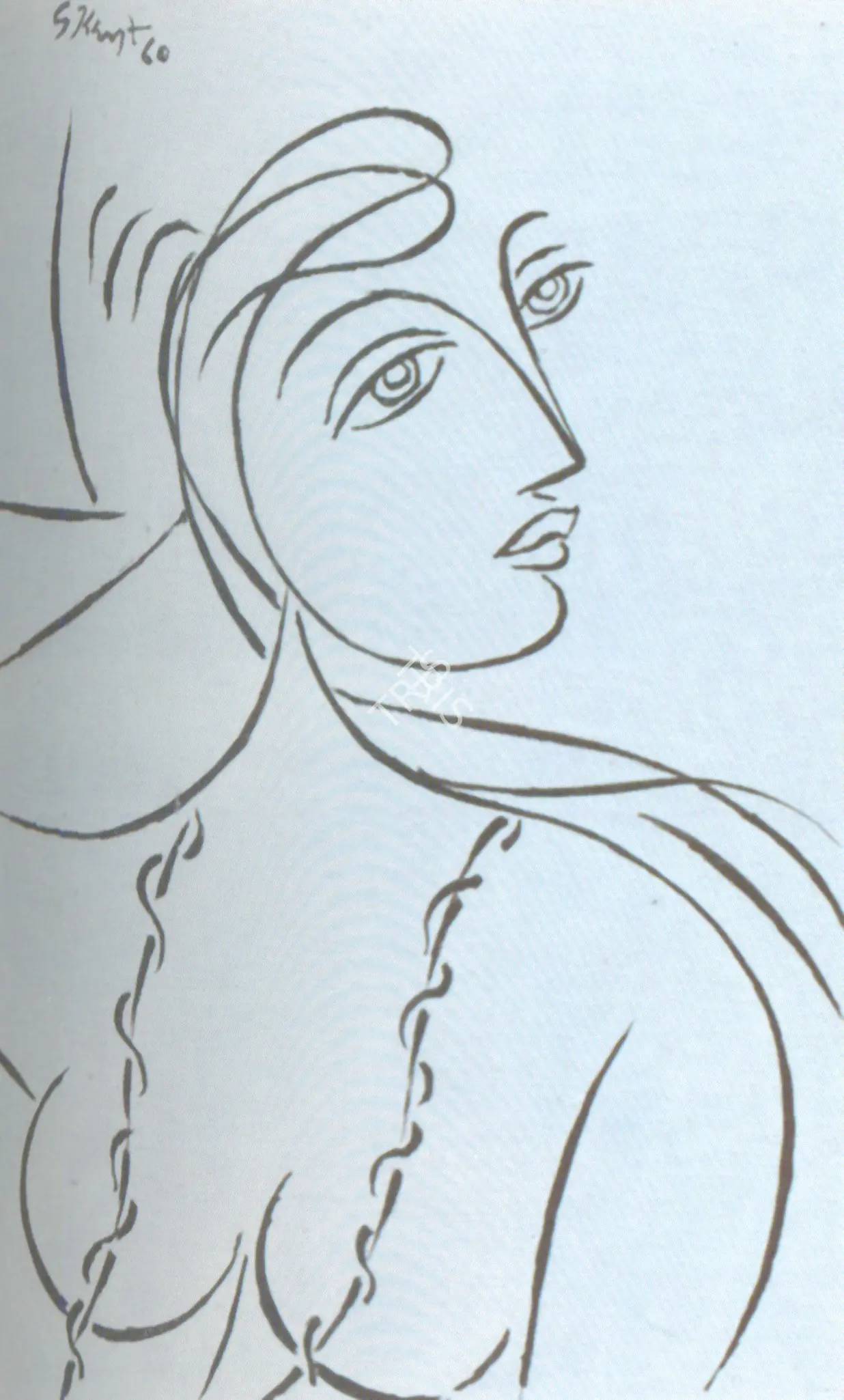 Keyt, George (Artist). Radha, 1960 | Drawing
