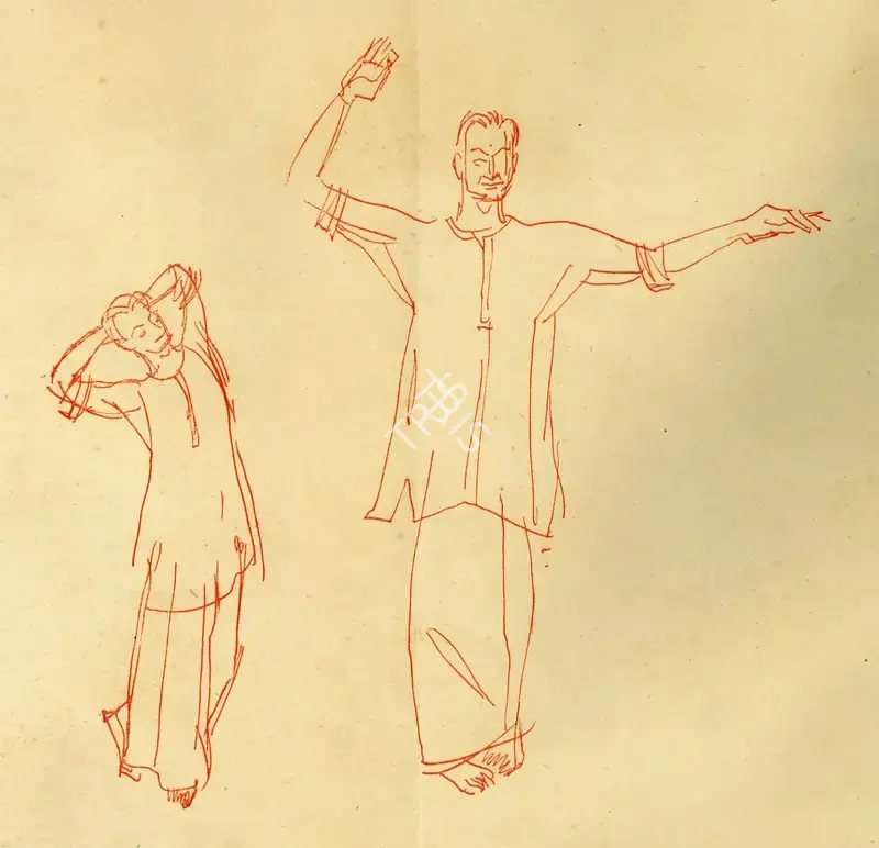 Chavda, Shiavax (Artist). That by Lachhu Maharaj. n.d. | Marg, September 1959 | Sketch | FineArts | 00674745