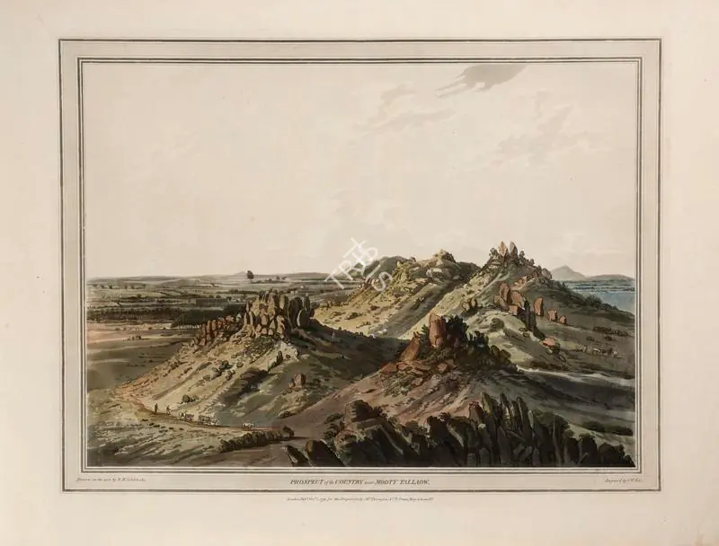 Edy, John William (Engraver). Prospect of the Country Near Mooty Tallaow. Print on paper, 01 October 1793 | Engraving, Twelve Views of Places in the Kingdom of Mysore, The Country of Tippoo Sultan, from Drawings Taken on the Spot, 1794 | ArcHeritage | 00156222