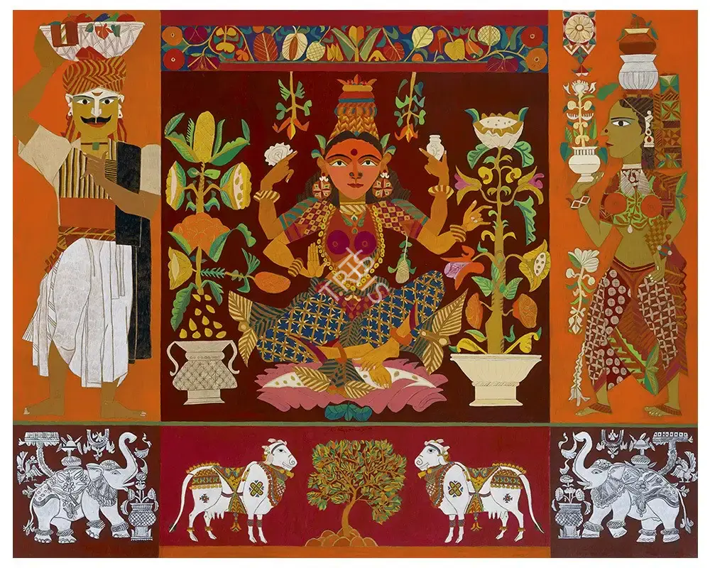 Goud, K. Laxma (Artist). Untitled (Devi), 2014 | Painting