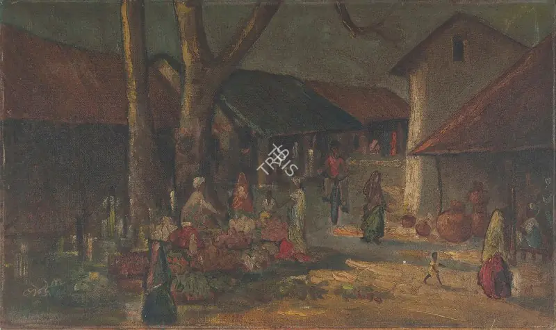 Bendre, N.S. (Artist). Bazar. Oil on board, 1942 | Painting | FineArts | 00332025