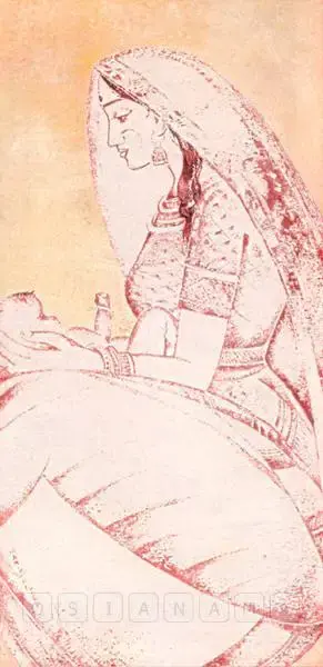 Dey, Manishi (Artist). Mother And Child, 1965 | Painting