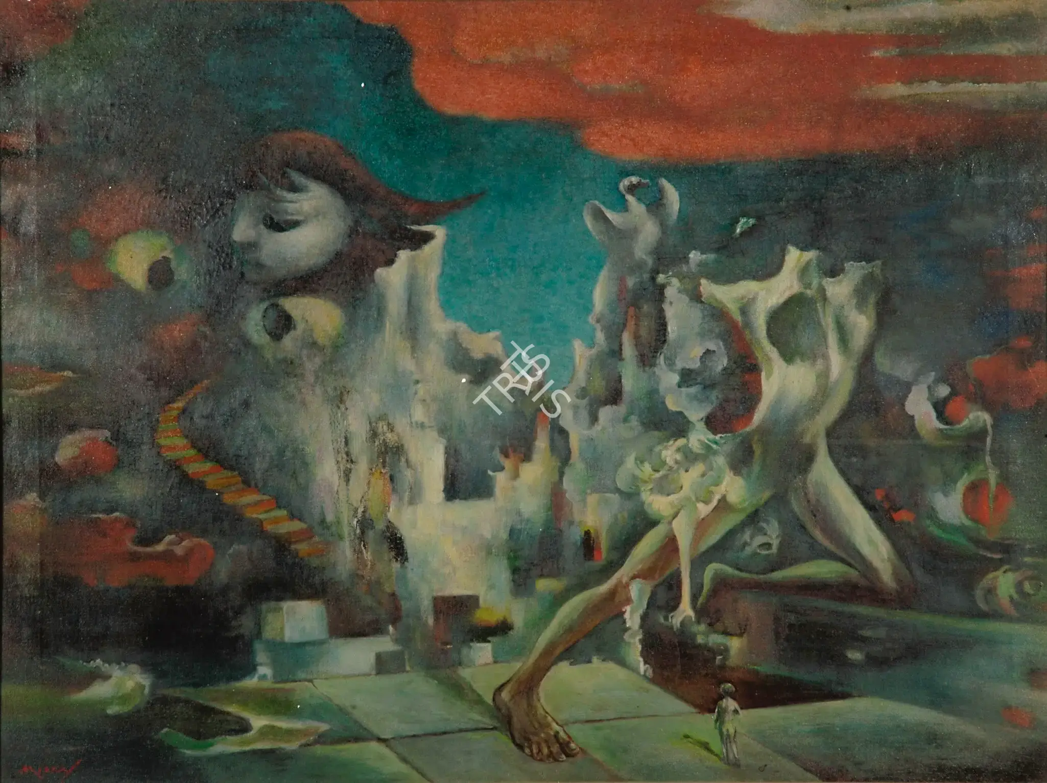 Misra, Hemanta (Artist). Enigma On Conquest, 1974 | Painting