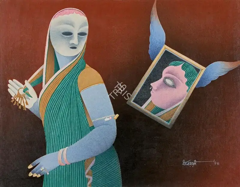 Dasgupta, Dharmanarayan (Artist). Untitled. Tempera on canvas laid on card, 1984 | Painting | FineArts | 00353757