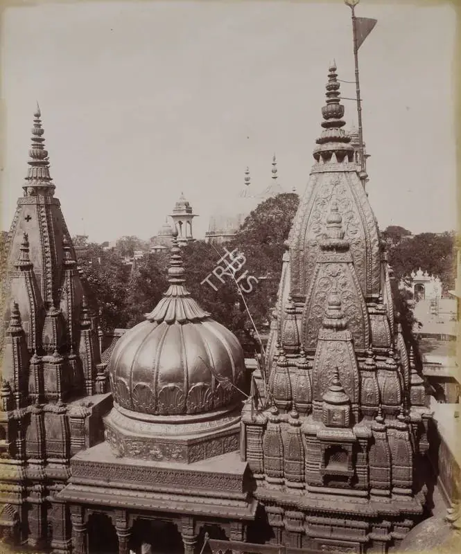 Bourne, Samuel (Photographer). The Golden Temple, Benares - From the album 'India Ceylon and Egypt 1901-1902'. Albumen Print pasted on mount, c.1865-1866 | Antiquarian Photograph | Photography | 00115494
