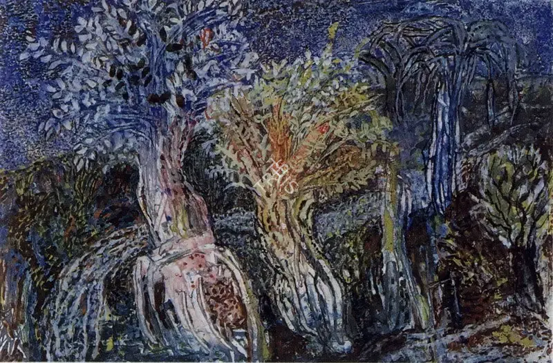 Chakravarty, Jayashree (Artist). Tree. Watercolour and bodycolour on paper, n.d. | Painting | FineArts | 00371814