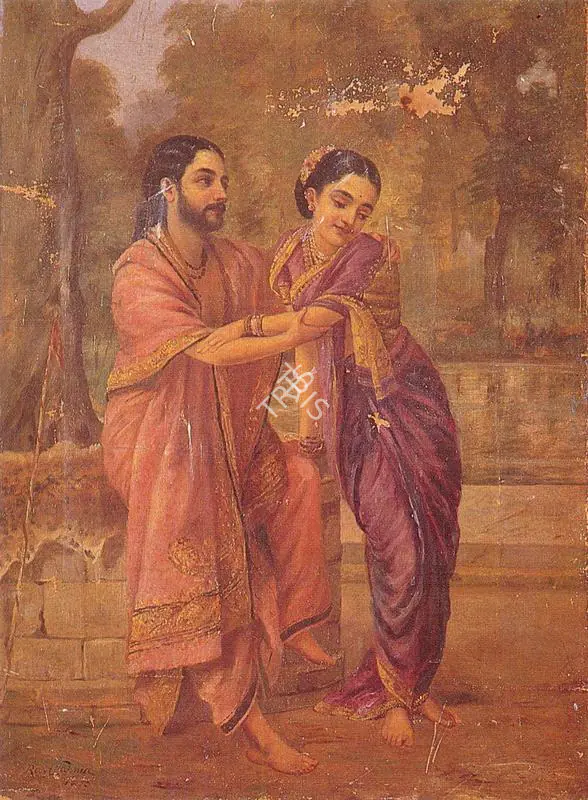 Varma, Raja Ravi (Artist). Arjun and Subhadra. Oil on canvas, 1895 | Painting | FineArts | 00371184