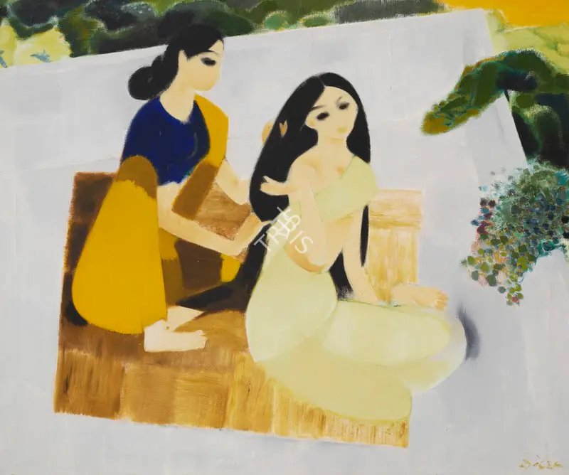 Bendre, N.S. (Artist). Untitled (Woman on Terrace), 1968 | Painting