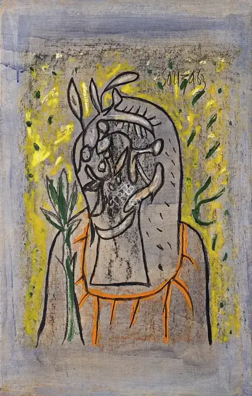 Souza, F.N. (Artist). Head, 1963 | Painting