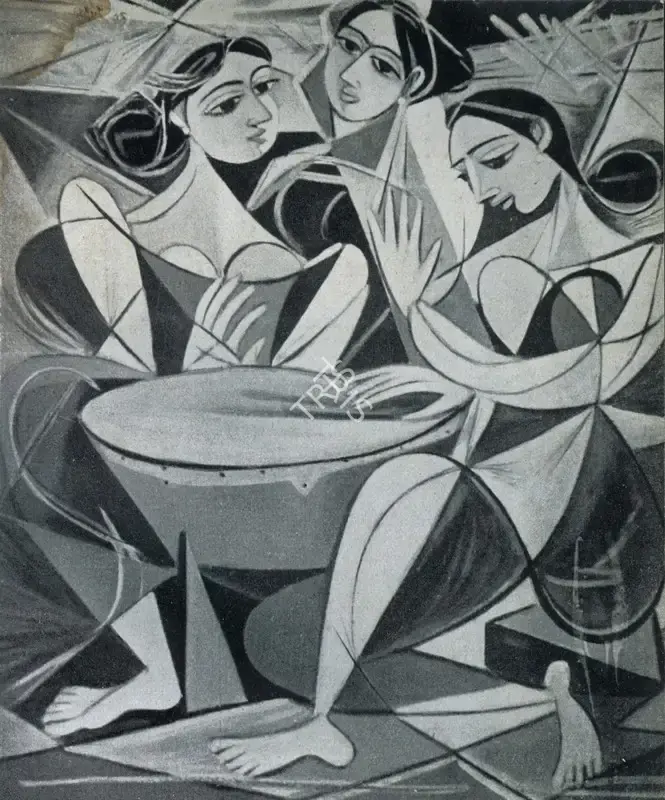 Keyt, George (Artist). Raban Players. n.d. | Marg, June 1954 | Painting | FineArts | 00674617