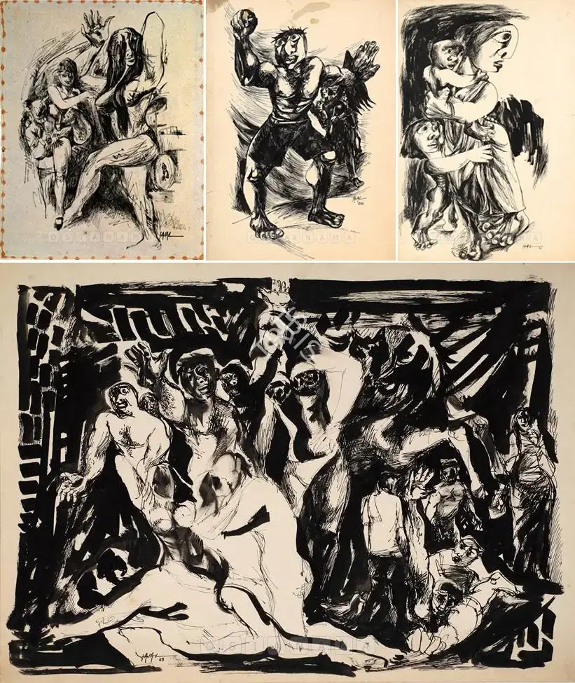 Roy, Sajal (Artist). Various. Pen and ink on paper, 1976 | Drawing | FineArts | 00576599