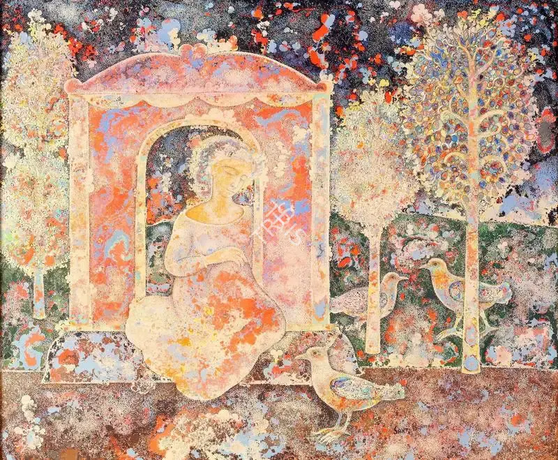 Burman, Sakti (Artist). Untitled (Le Songe). Oil on canvas, c.1990s | Painting | FineArts | 00336869