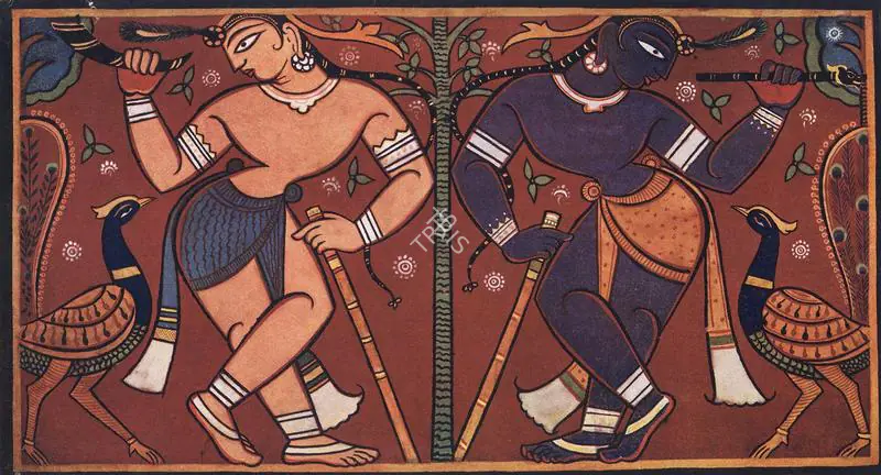 Roy, Jamini (Artist). Krishna and Balaram. Tempera, 1932 | Marg, December 1947 | Painting | FineArts | 00673770