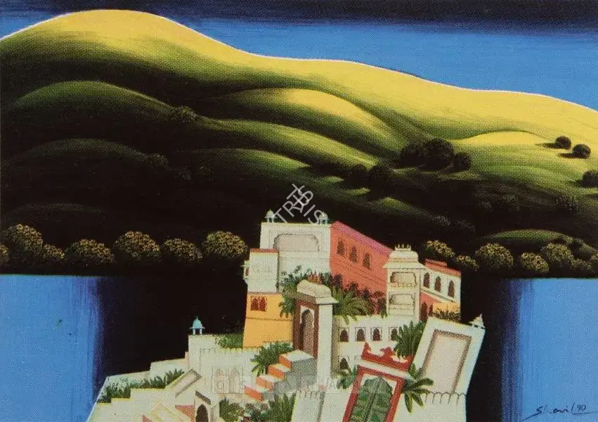 Choyal, Shail (Artist). Untitled. Gouache, 1990 | Painting | FineArts | 00376203
