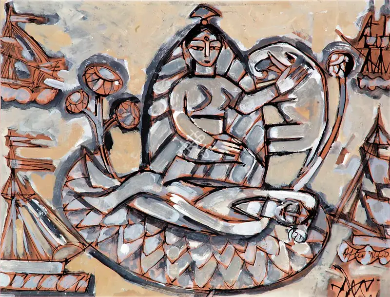Mazumdar, Nirode C. (Artist). Untitled, early 1960s | Painting