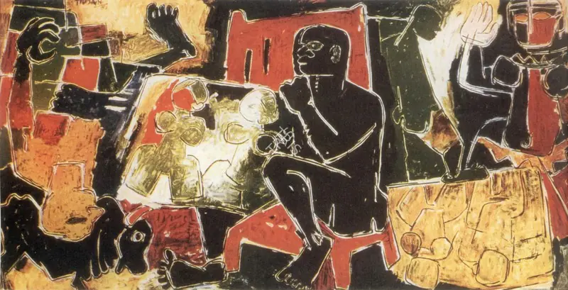 Husain, M. F. (Artist). Man. Oil on canvas, 1950 | Maqbool Fida Husain, 2008 | Painting | FineArts | 00495166