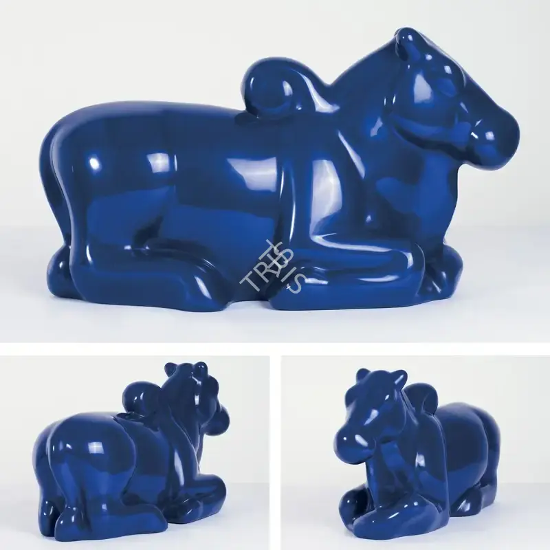 G., Arunkumar H. (Artist). Nandi In Blue. Fiberglass and paint, 2009 | Sculpture | FineArts | 00577132