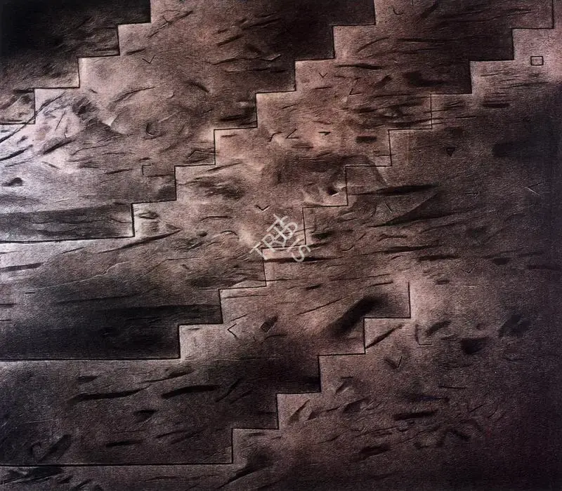 Broota, Rameshwar (Artist). Traces of Man I. Oil on canvas executed with razer blade, n.d. | Painting | FineArts | 00372313