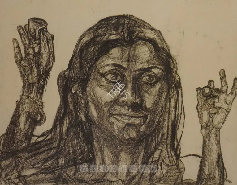 Kolleri, Valsan Koorma (Artist). P.T.O.. Pastel and Charcoal on paper, 1998 | Drawing | FineArts | 00575099