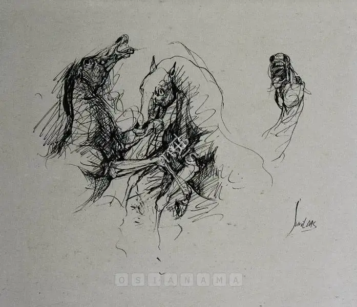 Das, Sunil (Artist). Untitled (Horses), n.d. | Drawing