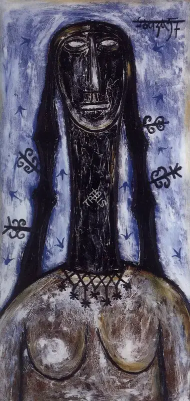 Souza, F.N. (Artist). Negress With Braids, 1957 | Painting