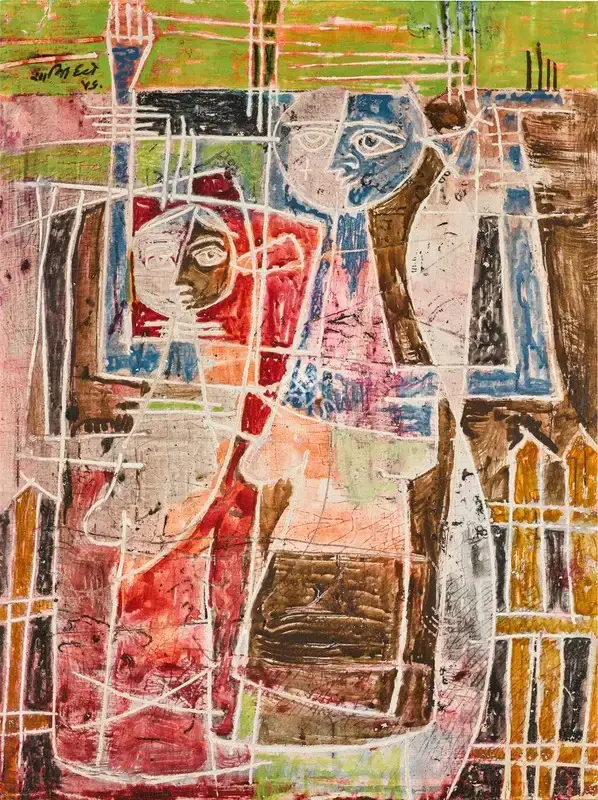 Dave, Shanti (Artist). Untitled. Oil on paper laid on card, 1956 | Painting | FineArts | 00547566