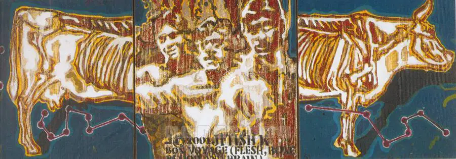 Kallat, Jitish (Artist). Bon Voyage (Flesh, Bone, Blood And Brain), 2001 | Painting