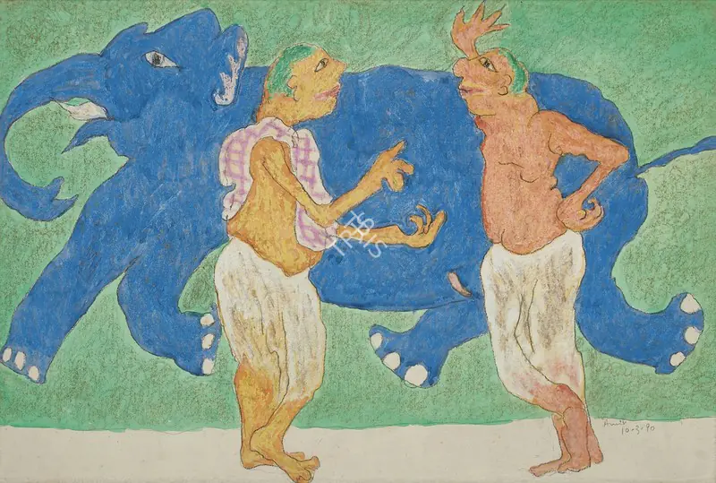 Ambalal, Amit (Artist). Untitled. Pencil, pastel and watercolour on paper, 1990 | Painting | EconomicsArt | 00869570