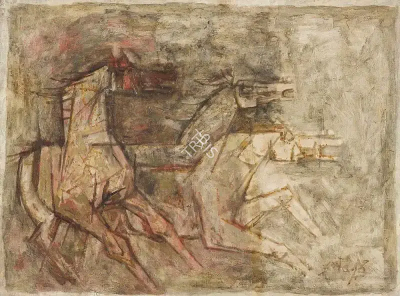 Husain, M.F. (Artist). Untitled (Horses), c.1960s | Painting