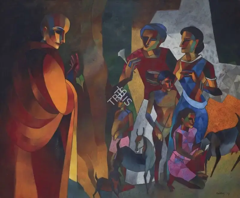 Sengupta, Niren (Artist). The Merciful One. Oil on canvas, n.d. | Painting | EconomicsArt | 00869322