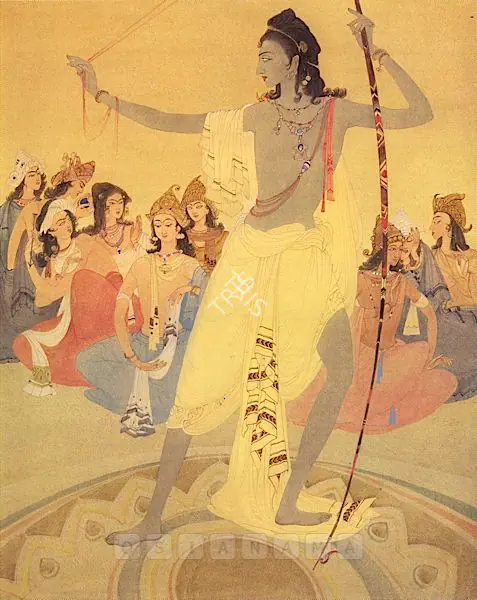 Chughtai, M.A.R. (Artist). Arjuna As A Victor. watercolour on paper, 1930 | Painting | FineArts | 00755277