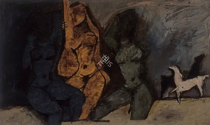 Husain, M.F. (Artist). Three Women, 1958 | Painting