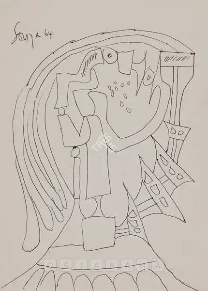 Souza, F.N. (Artist). Untitled, 1964 | Drawing